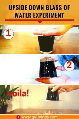 In this very easy science experiment, you get to see magic :-). Flip the glass upside down and the water stays inside the glass. Really amazing and totally mesmerising!