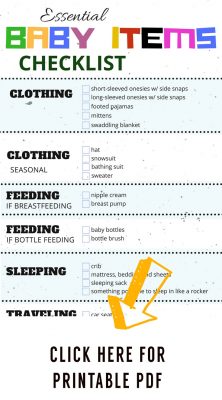 Most esential baby items checklist. Printable