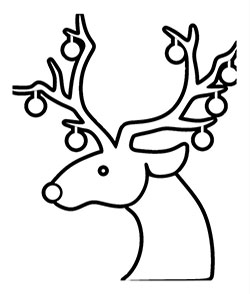 Christmas reindeer face to color. cute and unique