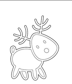 Cute reindeer to color for kids.