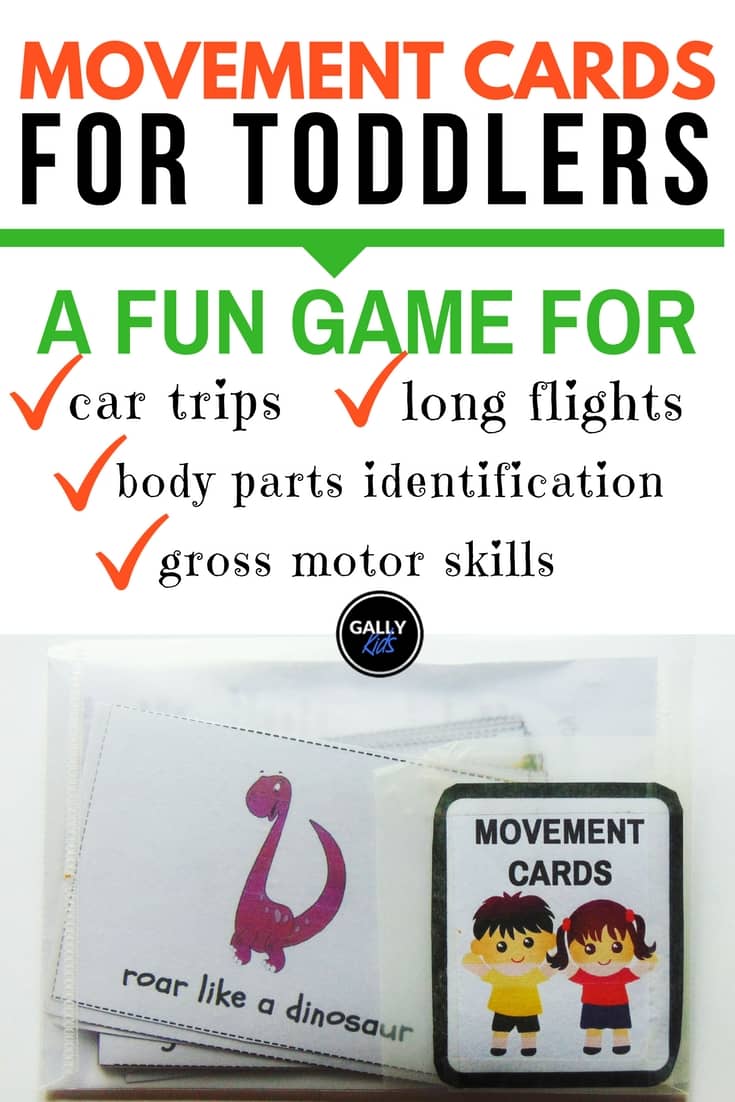 A fun activity to do with kids during car trips. Also great for gross motor development.